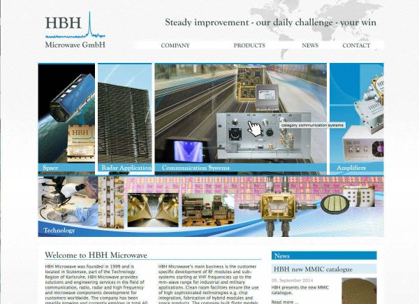 HBH Microwave - Startseite Animation für die Kategorie "Communication Systems"