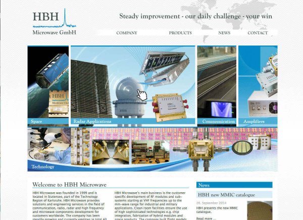 HBH Microwave - Startseite Animation für die Kategorie "Radar Applications"