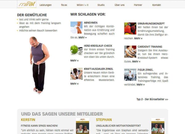 Fitnessclub Miral - Unterseite "Fitnesstyp 1 - Der Gemütliche"
